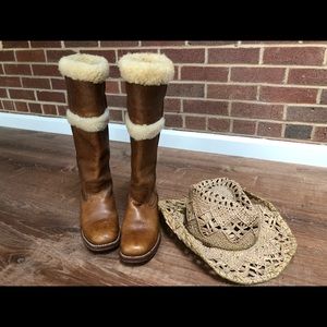 Vintage Frye Fleece Lined Leather Riding Boots